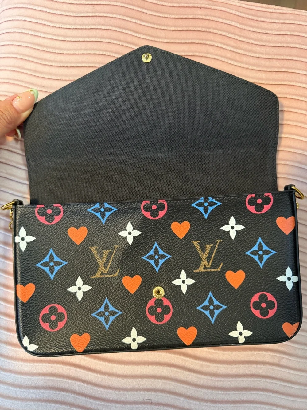 Louis Vuitton Game On Black Felicie Pochette Crossbody Bag ONLY